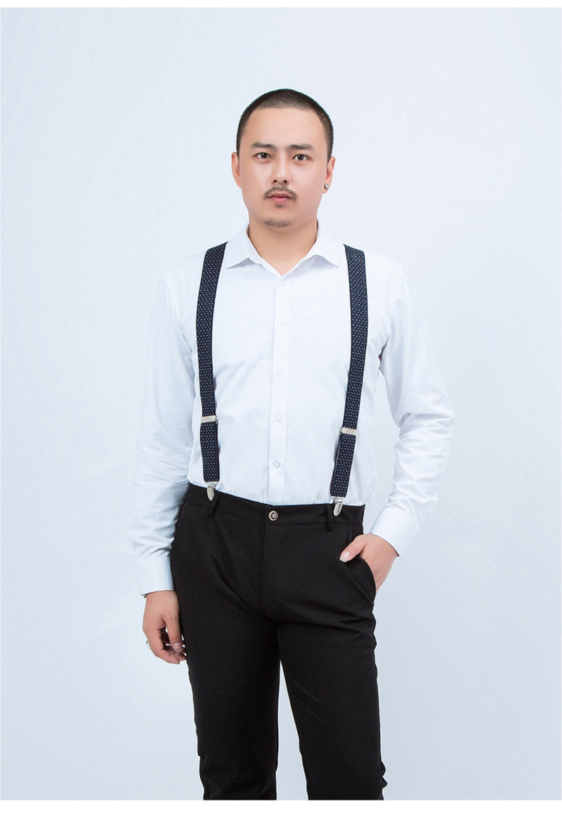 背带夹男士背带男款吊带西裤肩带商务复古西装男生潮休闲韩版真皮老人