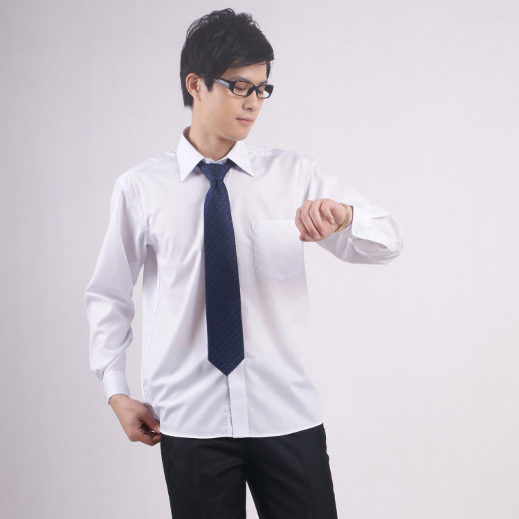 浅末 男女长袖职业装时尚商务衬衫职业装男女款衬衣 ZW0730 浅蓝色 M男