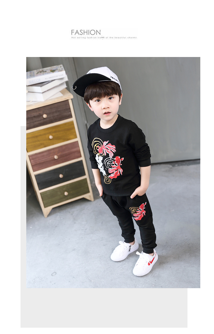 悦爱宝童装男童儿童套装三岁男孩衣服2男宝宝春装婴儿1小孩纯棉套头