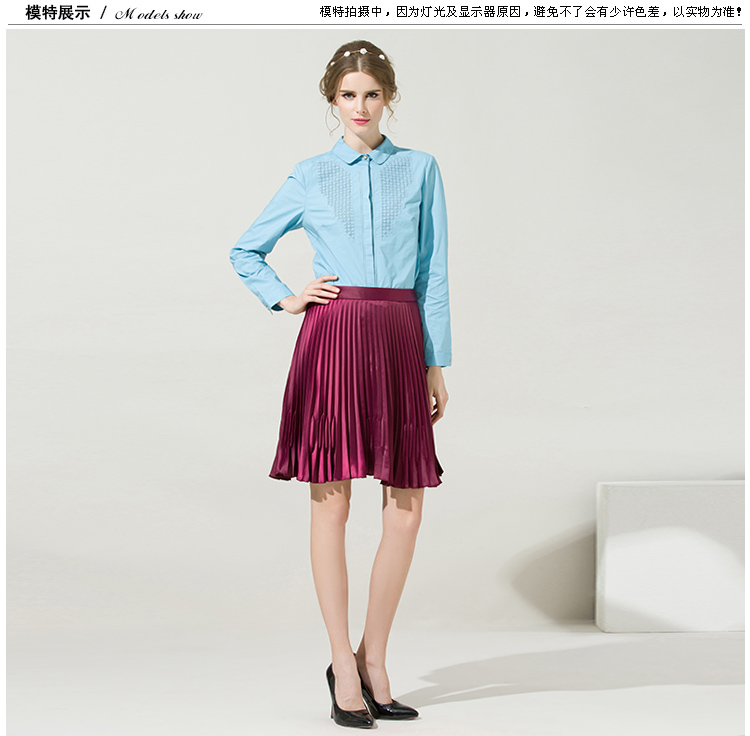 Sefon/臣枫通勤OL修身简约衬衣 衬衫9692CA435 浅兰/BU1 S/155