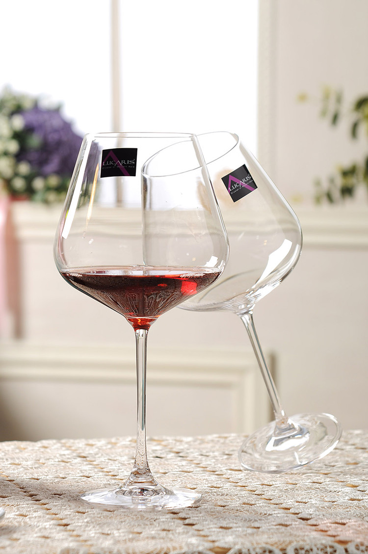 进口高脚杯 红酒杯无铅水晶玻璃进口葡萄酒酒杯套装 大号红酒杯 910ml