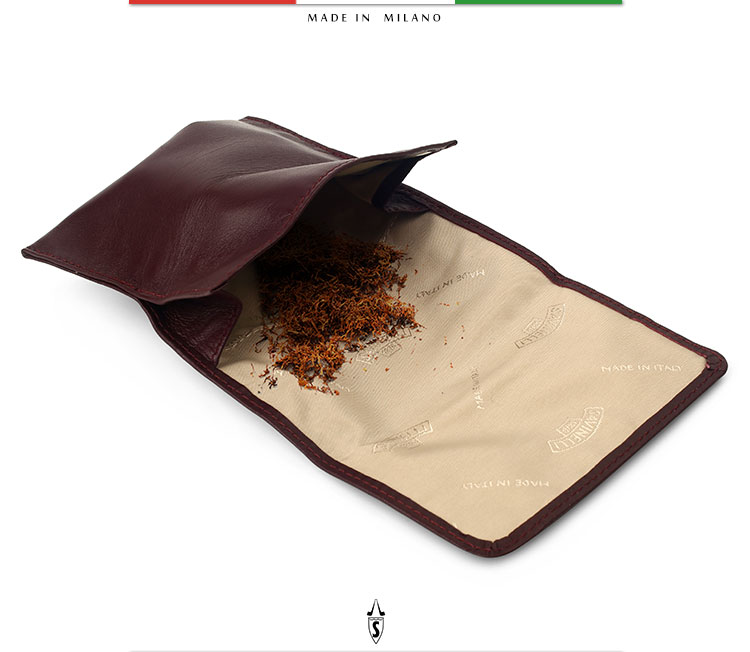 沙芬savinelli 三段折叠式烟丝包t250a优选皮质保湿便携 保湿烟丝盒