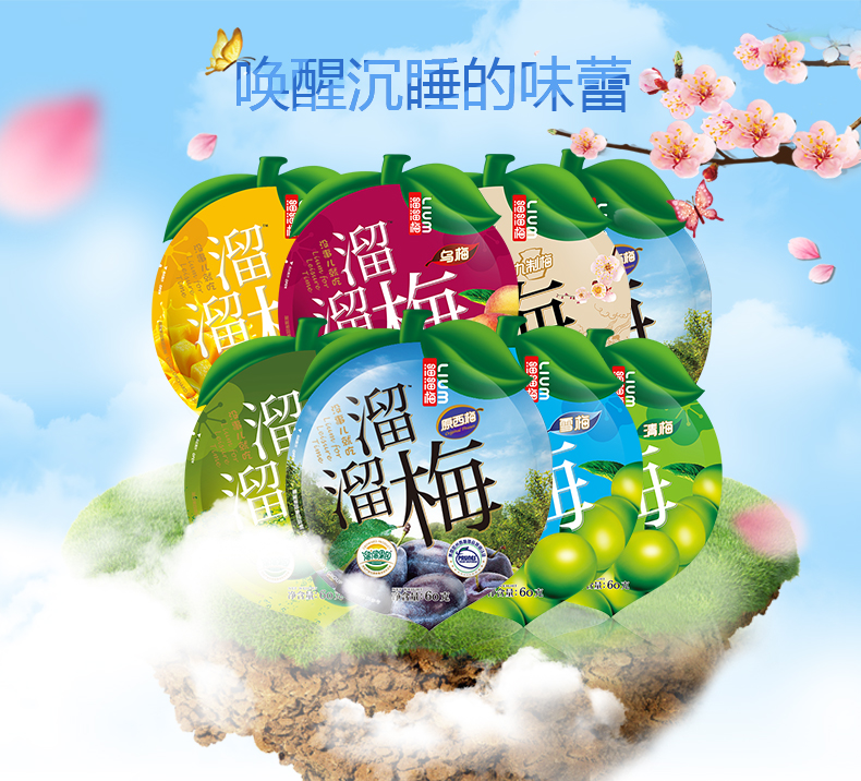 溜溜梅 西梅话梅果干 梅子零食乌梅蜜饯果脯大礼包360g包邮六袋多口味