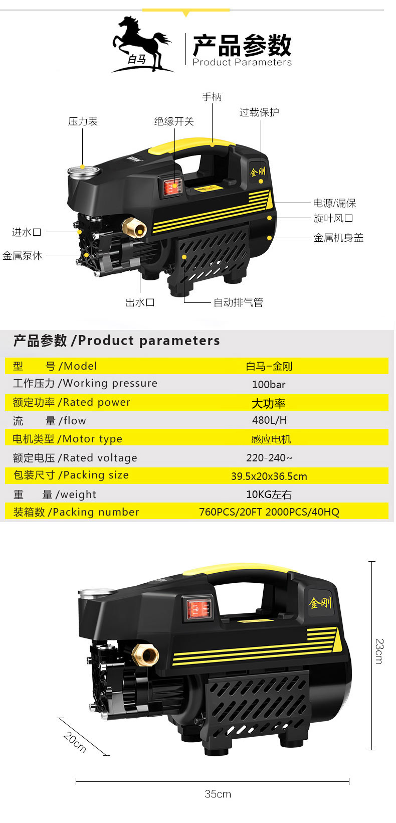 指南車洗車機洗車水槍高壓清洗機洗車車水槍頭刷車水泵s2a套餐特惠版