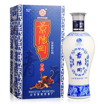 商品特点 景阳冈青花瓷,以青花为基调,包装朴素大气;采用泥池老窖