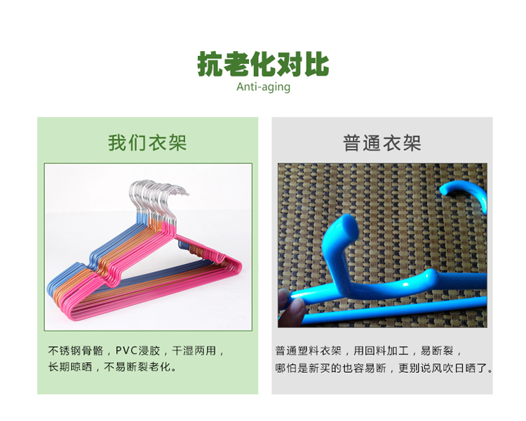 
                                        胜诺  钢质金属彩色纳米浸塑防滑衣架 防滑防风凹槽式晾衣架颜色混发 10支装                
