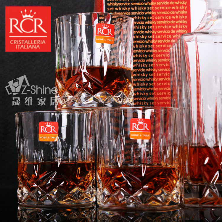 意大利RCR进口人造水晶玻璃酒樽 烈酒杯 威士忌酒具套装礼盒 婚庆礼物