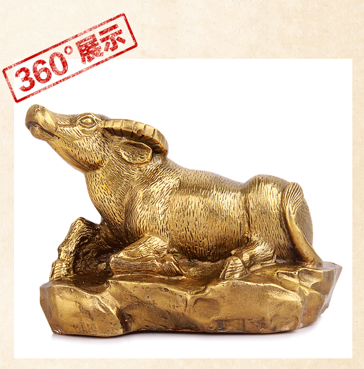 天御阁 纯铜十二生肖摆件工艺品招财铜牛客厅办公室家居装饰品生日