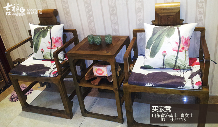
                                        吉祥家 新中式靠垫抱枕套 映荷 水墨画荷花抱枕 汽车办公室布艺靠背 创意沙发靠枕 家居抱枕 抱枕荷香静漫 45x45cm(不含芯)                
