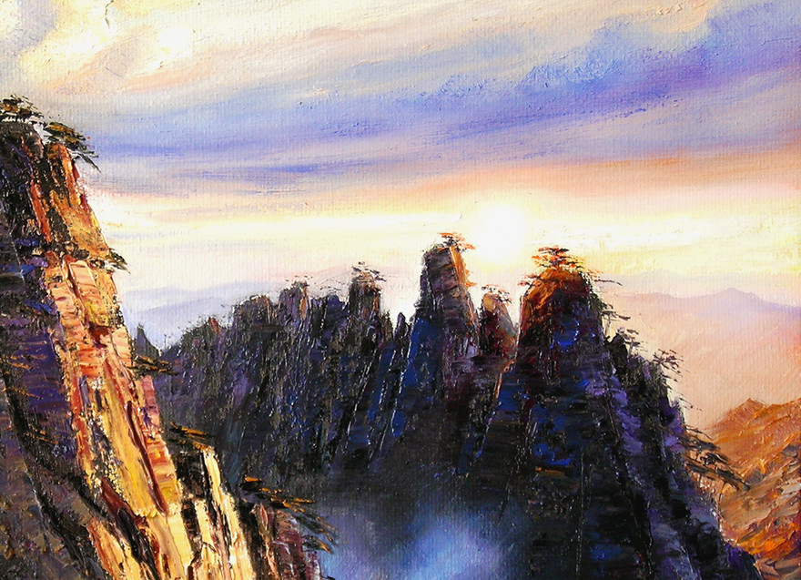 著名油画家凡丁《黄山》