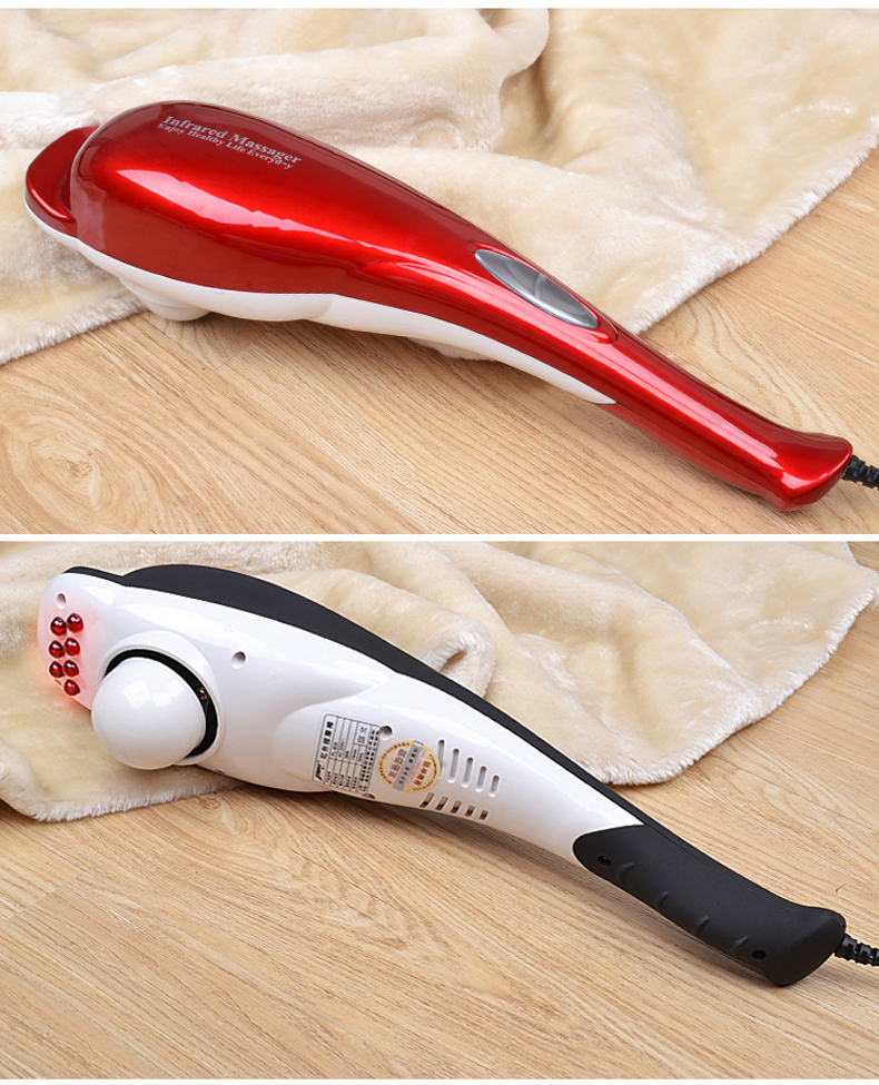 小海豚按摩器颈部腰腿部全身电动手持式震动捶敲打按摩棒锤 黑色电脑