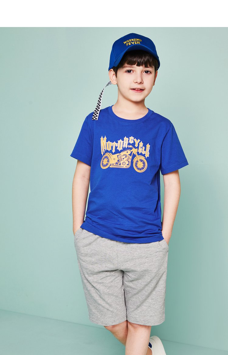 巴拉巴拉balabala 夏季新款男童套装 休闲风 胶印印花 柔软舒适 中国