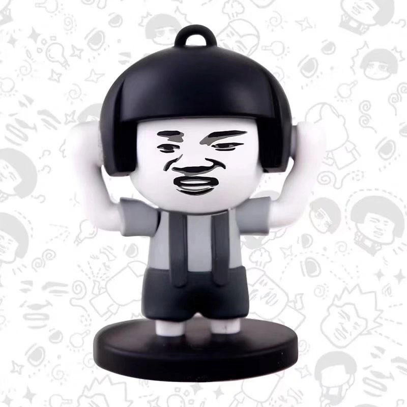 搞笑蘑菇头金馆长表情包变脸玩具盒装公仔玩偶模型玩具动漫手办