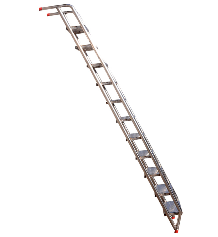 不锈钢登高直梯带扶手可移动梯可定制阁楼钢直梯登高爬梯家庭用梯子