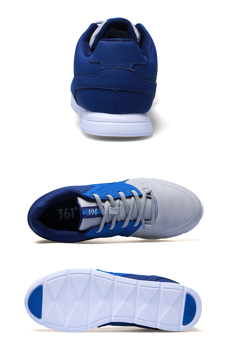 361男鞋简单大方时尚休闲鞋运动鞋 三六一 浅灰/蓝 43码