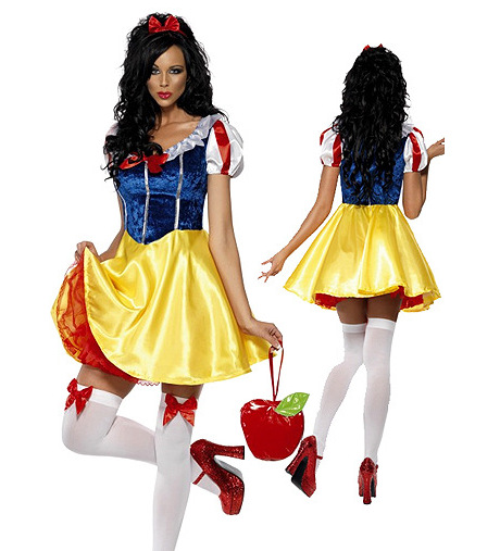 万圣节白雪公主裙 爱丽丝仙境万圣服演出服装 狂欢cosplay 简约修身