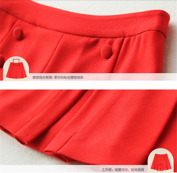 yigue亦谷2015秋新品通勤简约百搭高腰短裙半身裙a字裙女裙 352203