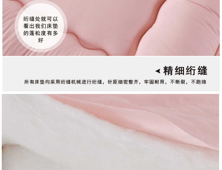怡诺家纺  纯色素色磨毛单双人日式塌塌米加厚床垫床褥地垫可折叠床垫 素色加厚床垫-灰色 180cm*200cm