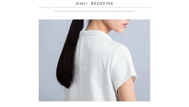 AMIIREDEFINE2015秋新品立领绣花前短后长纯棉大码衬衫女61570860 砖红 XL