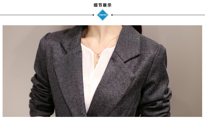 时尚魔者小西装女2016秋双排扣收腰开叉职业短外套　  M112 黑色 M