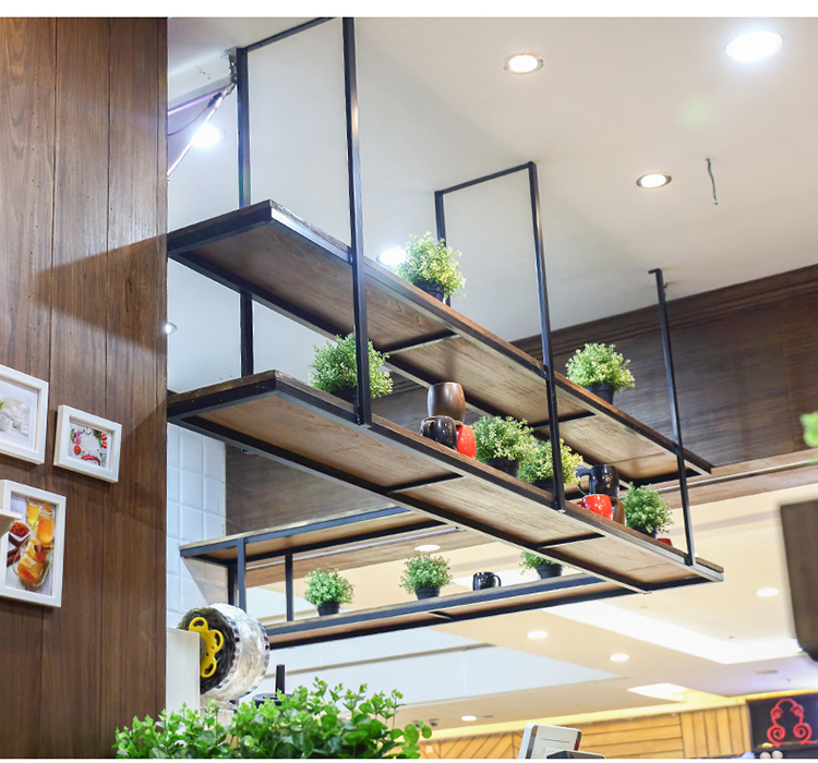 壁挂墙上置物架厨房休闲吧层架收纳架吊架吧台装饰架 双层100x30x80cm