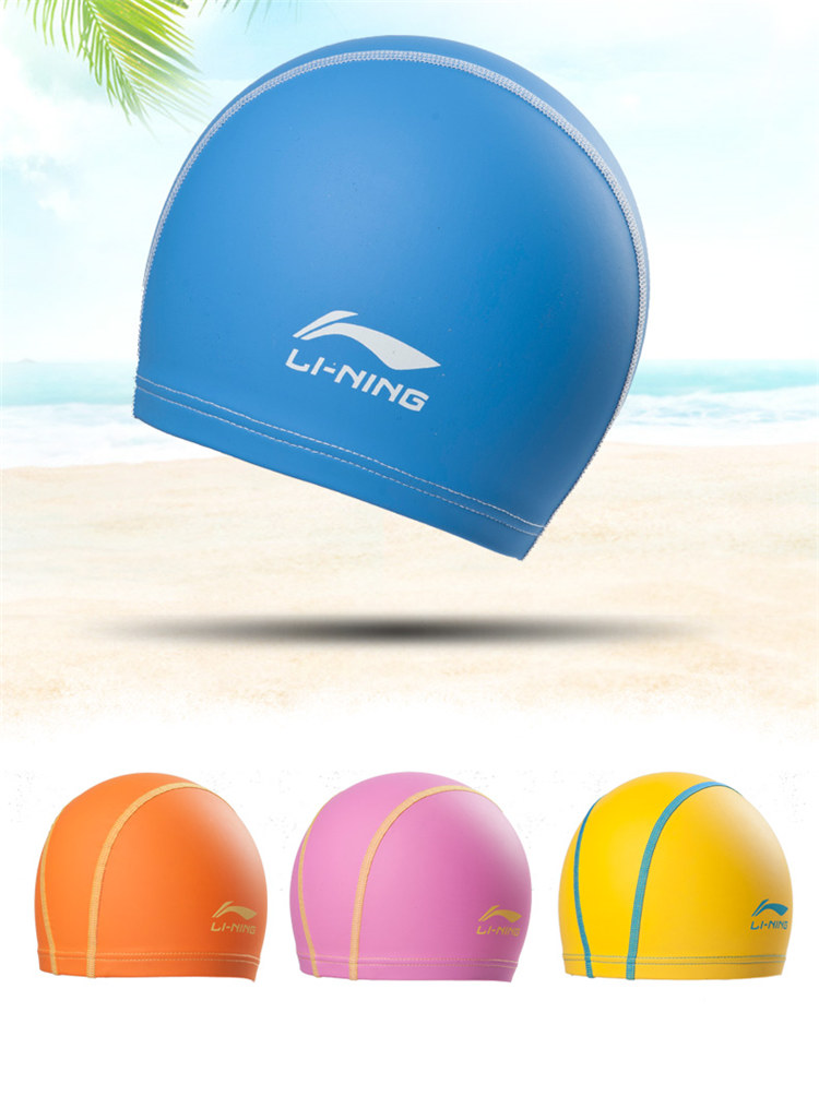 李宁(li-ning) 李宁硅胶泳帽防水男女儿童成人长发游泳帽舒适护耳游泳