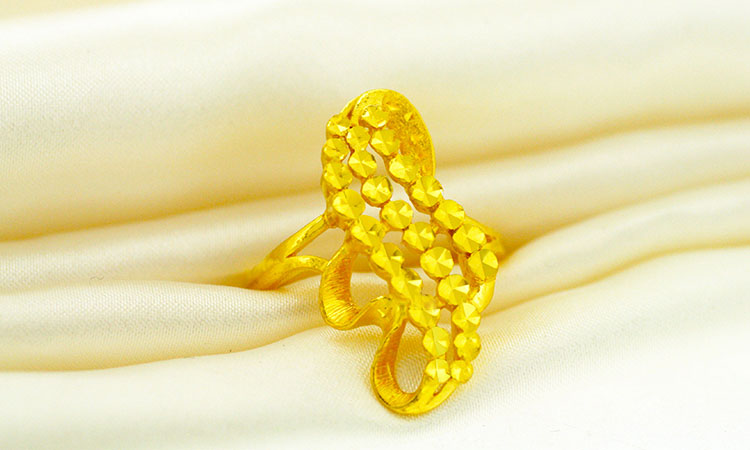 金兰首饰千足金黄金戒指星河之恋活口戒指 约7.27克