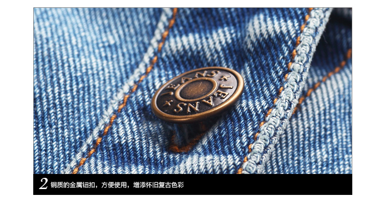 铱卡渥 2015秋冬装牛仔短款外套女宽松大码圆领长袖外衣MX666 蓝色 L