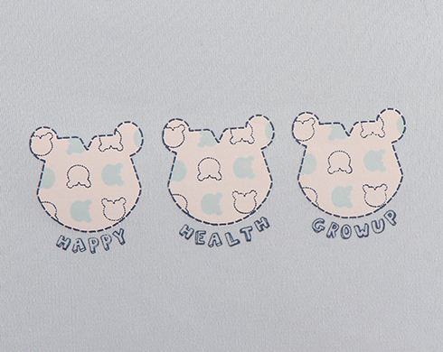 纯棉面料柔软舒适,卡通图案采用了高温烫印安全无毒更环保