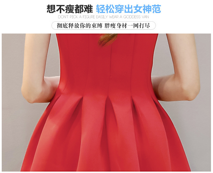 连衣裙 安丽儿2015秋冬装新款大码女装中长款针织红色长袖A字打底中裙 红色针织裙 M(95斤-104斤)