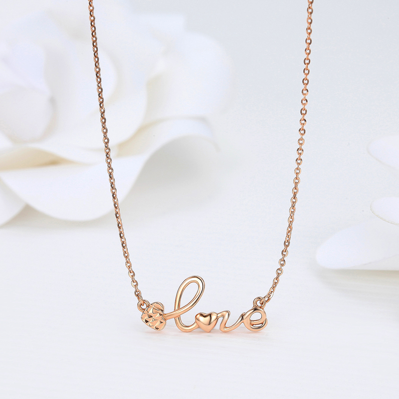 法玛莎爱悦红18k金项链玫瑰金套链锁骨链女_ 5折现价3070元