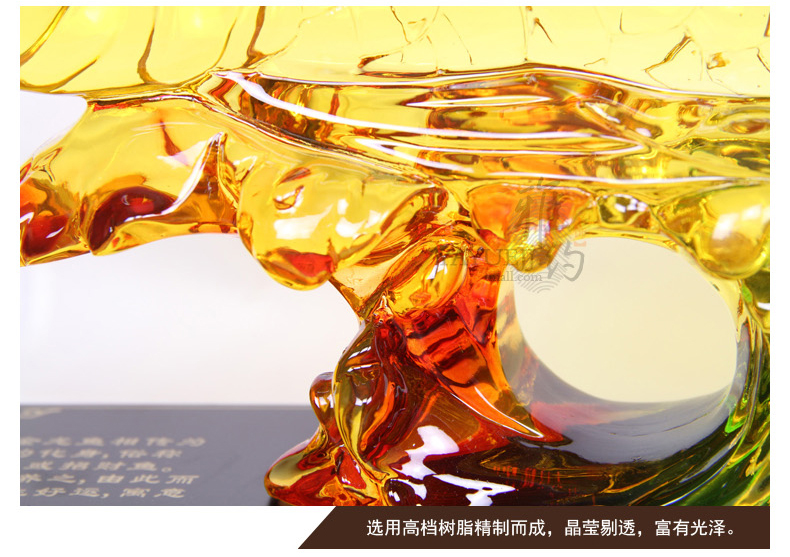 
                                        雅约大摆件工艺品 金龙鱼摆件 办公室客厅装饰品餐厅开业礼品 家居饰品 大号琉璃金龙                