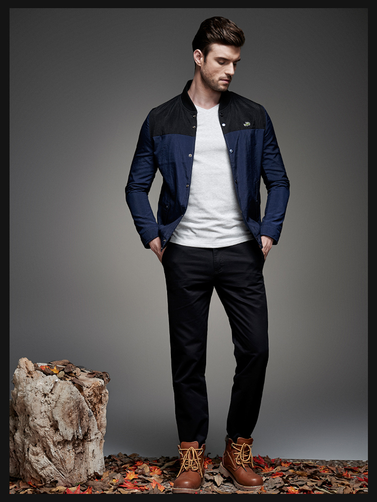 卡帝乐鳄鱼新款夹克 男 2015 秋冬季时尚修身免烫防风防水男士夹克