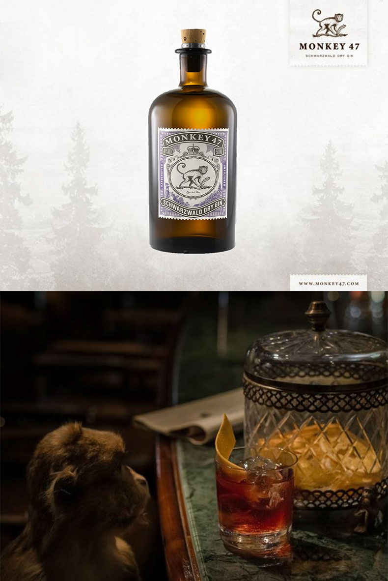 猴王47 500ml 黑森林楒洛黑刺李黑刺莓金酒_历