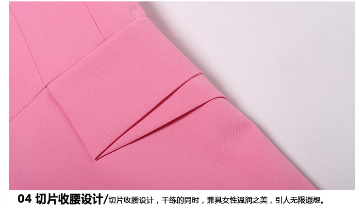 Muyxsnz 2015新款职业小西装粉色 韩版修身女士西装秋冬长袖休闲时尚西服女装小外套 粉红色 L
