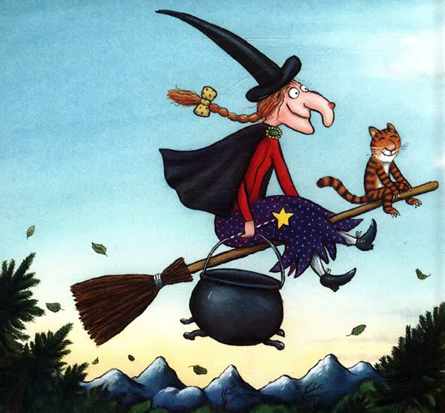 女巫扫帚排排坐 纸板书 英文原版 room on the broom 咕噜牛作者