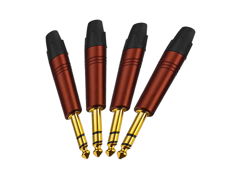 名贸6.5mm音频头6.35大三芯弯头90度音响线音频线焊接头双声道接头 6.