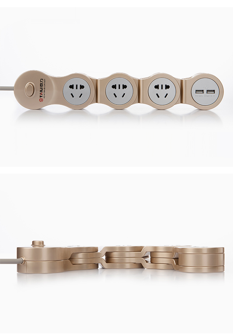 泰力插排usb插座 创意家用多功能插板带线多用插线板排插拖接线板 四