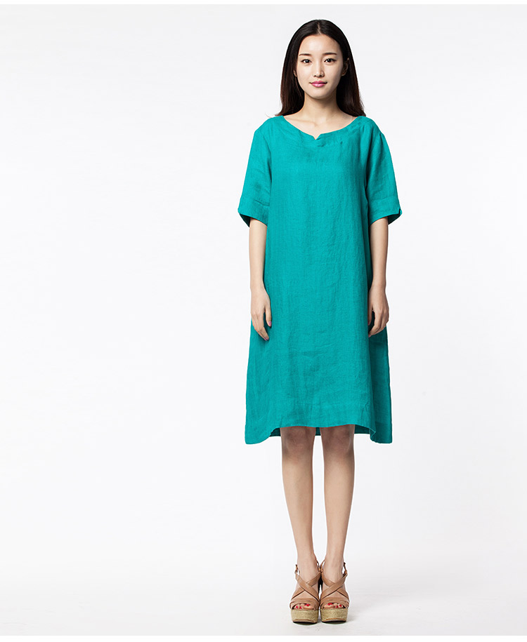 女装 连衣裙 片断(dribs&drabs) 片断2015夏装新品麻料宽松连衣裙d52