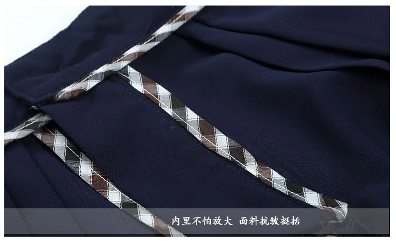 
                                        哎尚依橱 夏季新款百搭时尚裤裙 女半身裙 休闲夏装短裙百褶裙 热裤裙 深蓝色 XXL                