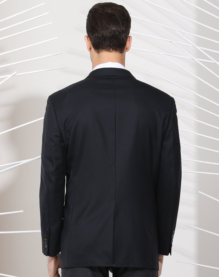 斯卡图carlo castello 意大利进口面料羊毛高贵简约商务西装 深蓝 46