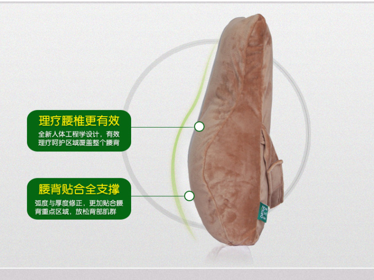 
                                                            椅子靠垫护腰 办公室座椅靠背垫腰椎腰垫腰靠 汽车抱枕靠枕护腰枕 浅灰色                