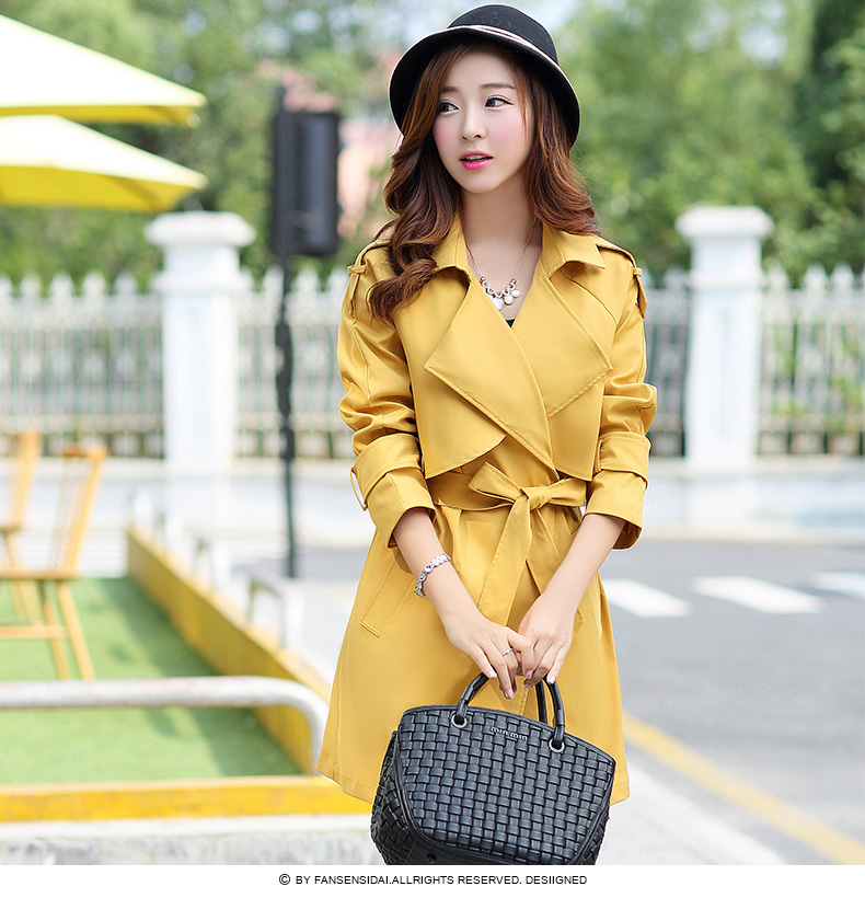 韩佳媛2015春秋新款韩版修身显瘦天丝棉中长款气质女式