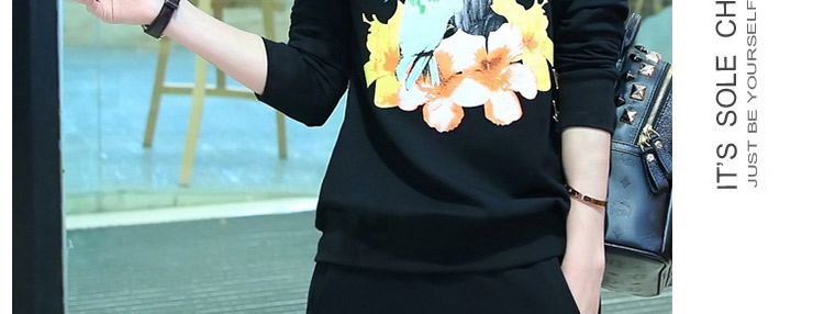 
                                        湖澜卫衣女宽松连帽2017秋季带T恤字母运动休闲套装女三件套H8317 绿色 3XL                