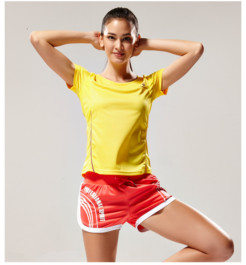 力为(leevy)运动休闲短裤女 三分马拉松跑步短裤 运动裤女 橙红 m