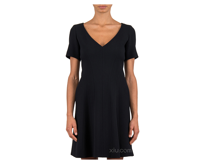 dior 迪奥 2015新款 女士v领羊毛连衣裙 黑色 40