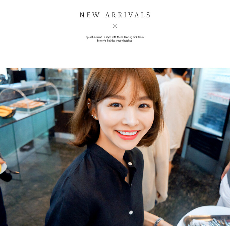 卡斯妮娅2015秋季新款纯棉纯色女式小立领长袖休闲衬衣宽松时尚款KS-3046 天蓝色 M