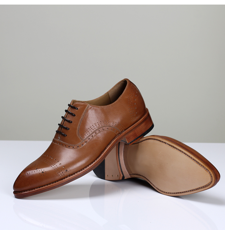 呈远男士手工定制皮鞋布洛克雕花绅士商务休闲皮鞋高端定做皮鞋婚鞋