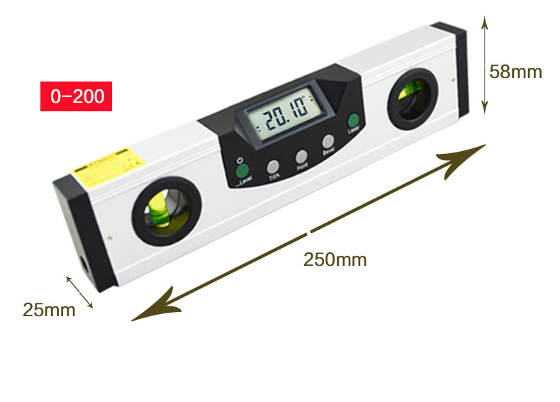 电子数显水平尺高精度带激光红外线坡度仪水平角度尺装修测量工具 600