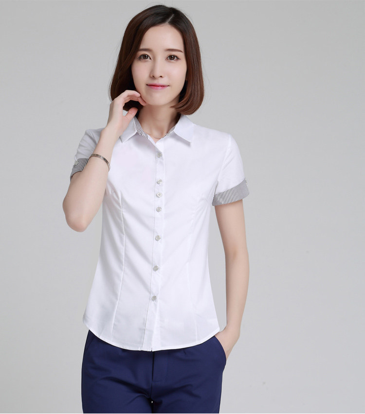 茵特露薇2016春装新款白领职业衬衫女长袖工作服修身百搭OL通勤上衣打底衬衣 白色长袖 4XL